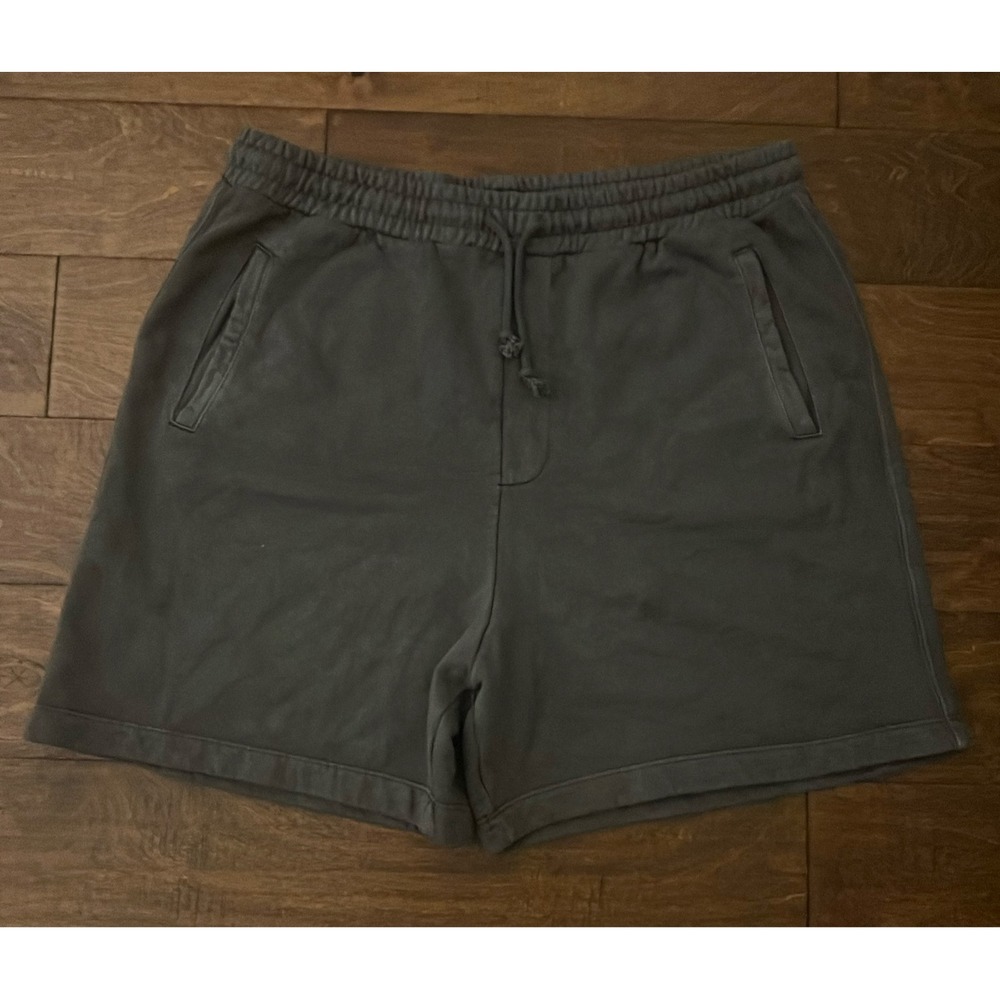 Zara Men's Gray Sweat Shorts Drawstring Elastic Waist Pockets Size XL